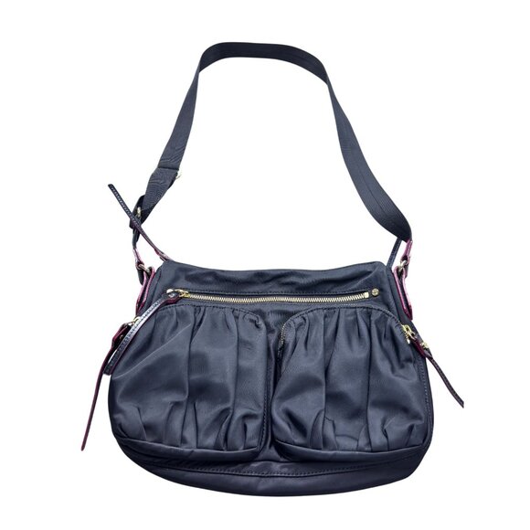 MZ Wallace Black Nylon Crossbody Bag With Red Interior - Picture 2 of 11